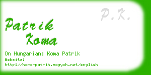 patrik koma business card